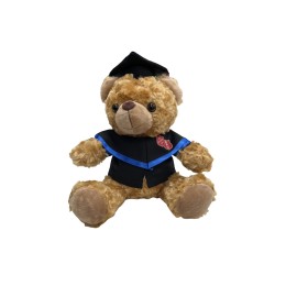 【訂製學校畢業毛絨公仔】|救世軍林拔中紀念學校|棕色毛絨公仔|黑色學士帽|黑色學士袍|藍色領帶飾條|胸前繡有校徽|畢業公仔專門店  A271 【訂製學校畢業毛絨公仔】|救世軍林拔中紀念學校|棕色毛絨公仔|黑色學士帽|黑色學士袍|藍色領帶飾條|胸前繡有校徽|畢業公仔專門店  A271